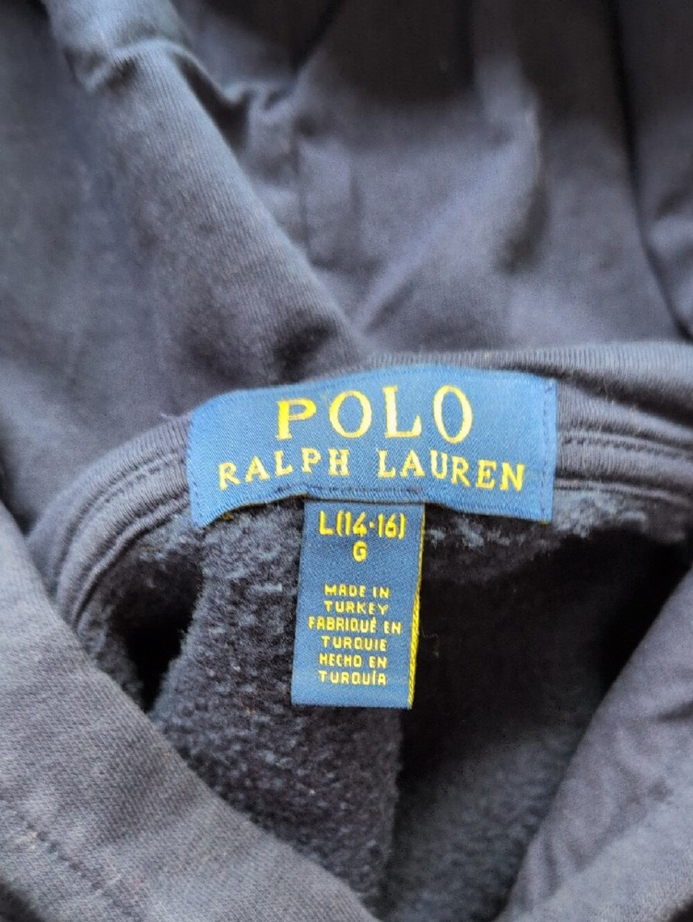 Polo by Ralph Lauren Navy Bear Hoodie with Flag Graphic - Picture 2 of 3